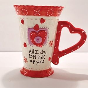 Vintage Valentine Mug “All I do is think of you.”